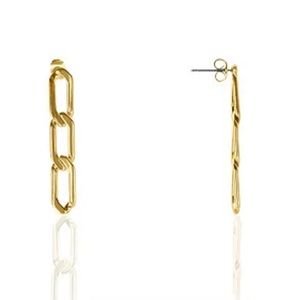 OMA classic Cuban links 18k gold plated earrings